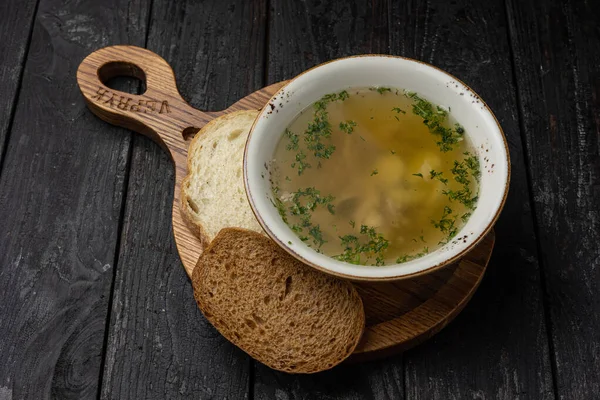 Köstliche Suppe Aus Dem Restaurant Nahaufnahme — Stockfoto