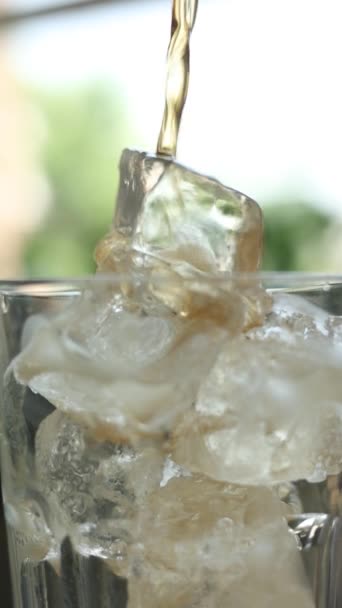 Coca Cola Glass Ice Close — Stock Video