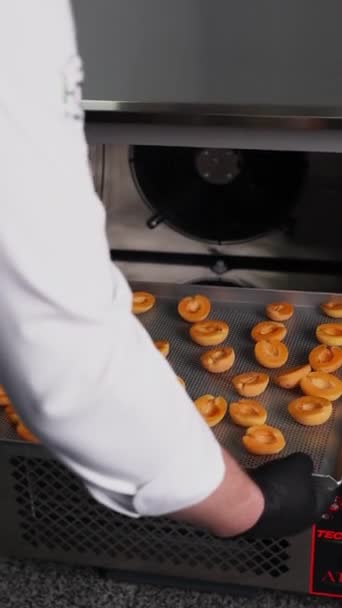 Chef Cucina Con Albicocche — Video Stock