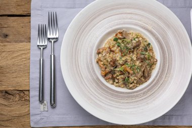 Delicious risotto in a restaurant 