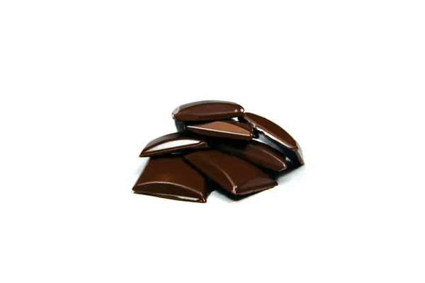 Chocolate Confeitaria Fundo Branco Fechar — Fotografia de Stock