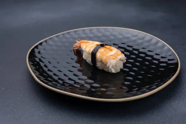 Delicious Rolls Dark Background Japanese Cuisine Close — Stock Photo, Image