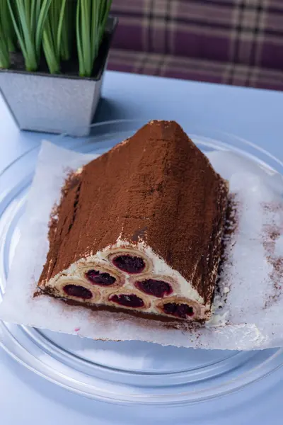 Délicieux Desserts Dans Café Pour Enfants Gros Plan — Photo