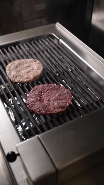 Chef Bereidt Een Heerlijke Hamburger — Stockvideo