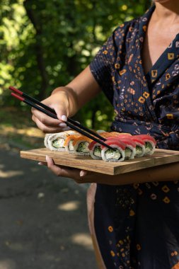 Japon restoranının lezzetli dürümleri.