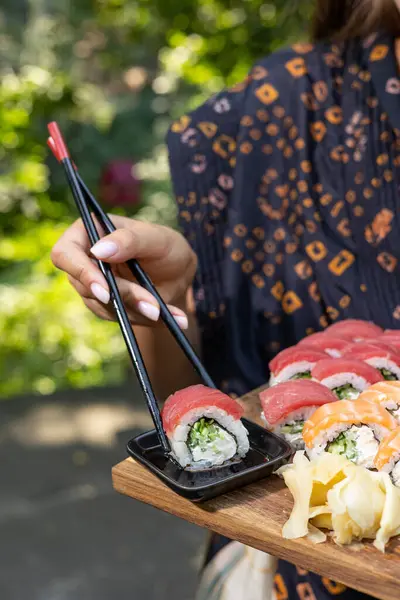 Japon restoranının lezzetli dürümleri.