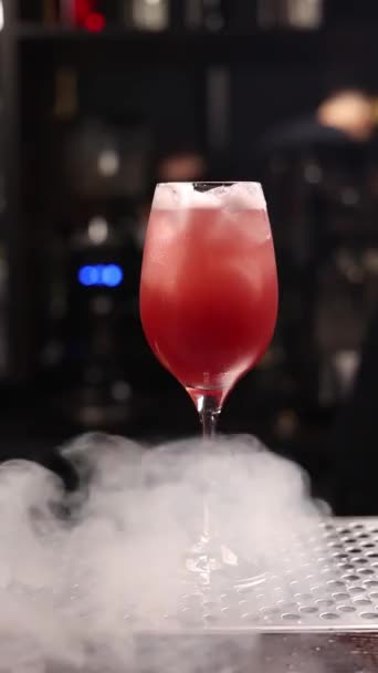 Barman Przygotowuje Koktajl Alkoholowy Barze Zamknij Się — Wideo stockowe