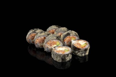 Lezzetli Japon yemekleri. Koyu arkaplan