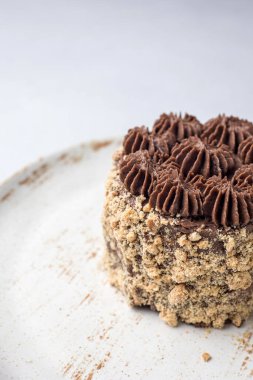 Lezzetli tatlı Kyiv keki. Kapat.