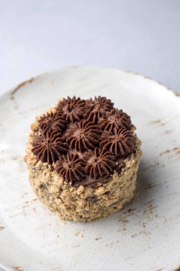 Lezzetli tatlı Kyiv keki. Kapat.