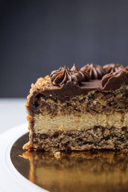 Restoranda nefis bir pasta. Yakın plan.