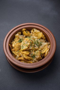 Lezzetli kızarmış patates. Yakın plan