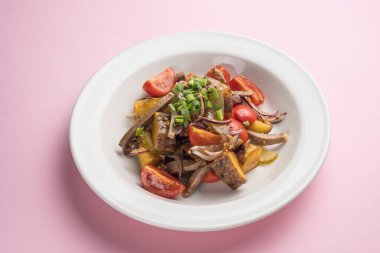 Lezzetli kızarmış patates. Yakın plan