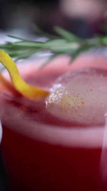 Barman Bereidt Een Cocktail Aan Bar — Stockvideo
