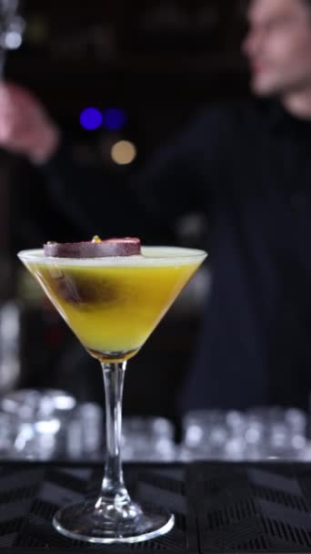 Bartender Prepares Cocktail Bar — 图库视频影像