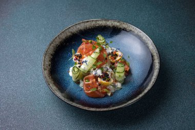 Restoranda nefis bir salata. Kapat.