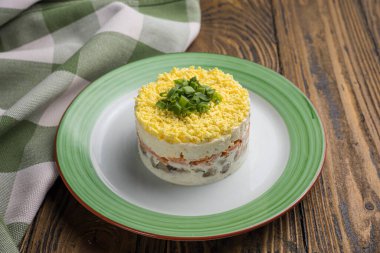 Restoranda nefis bir salata. Kapat.