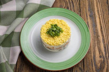 Restoranda nefis bir salata. Kapat.