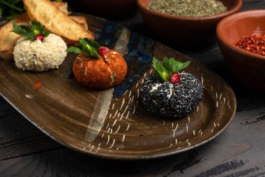 Lezzetli peynir tabağı, kapat.