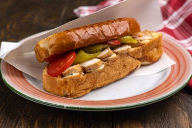 Lezzetli fast food, yakın çekim.