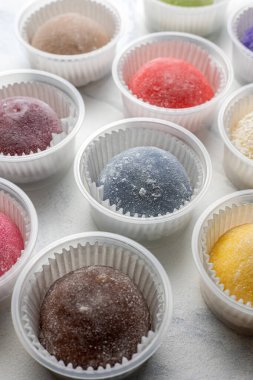 Lezzetli Japon moti tatlıları. Kapat.