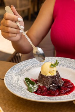 Lezzetli çikolatalı şeker. Kapat.