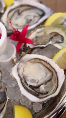 Taze, lezzetli deniz ürünleri. Kapat.