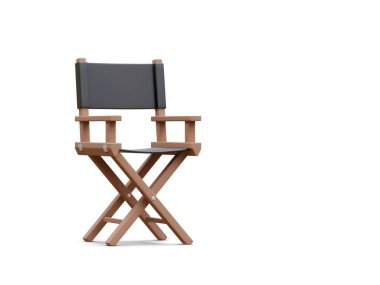 3d realistic director chair isolated on light background. Vector illustration.