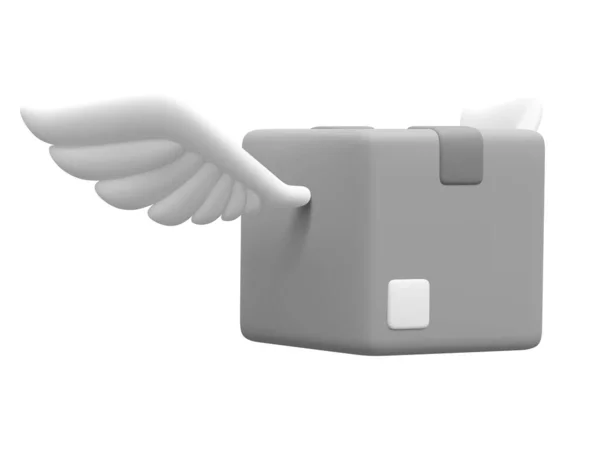 Ρεαλιστικό Πακέτο Φτερά Που Απομονώνονται Λευκό Φόντο Χάρτινα Κουτιά Για — Διανυσματικό Αρχείο
