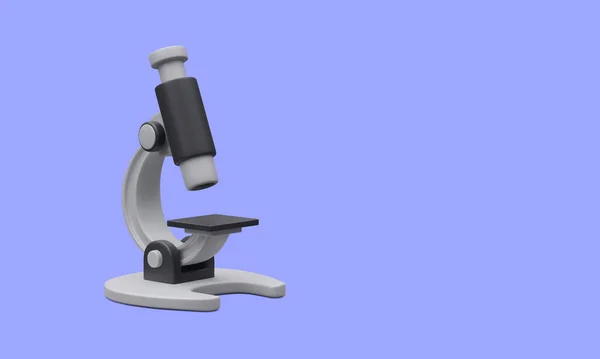 Microscopio Realistico Isolato Fondo Chiaro Concetto Scientifico Farmaceutico Educativo Strumento — Vettoriale Stock