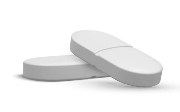 Réaliste Deux Pilules Médicales Isolées Sur Fond Blanc Illustration Vectorielle — Image vectorielle