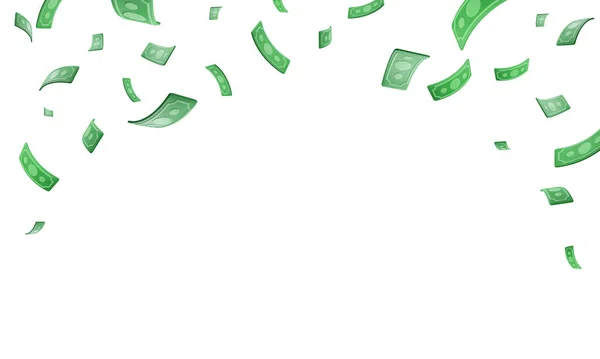 Set Von Realistischen Fallenden Grünen Papierwährung Papiergeldscheine Fliegen Vektorillustration — Stockvektor