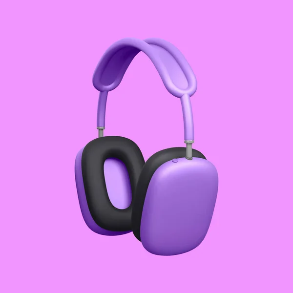 Gerçekçi Kulaklıklar Arka Planda Izole Edilmiş Kablosuz Kulaklık Reklamı Için — Stok Vektör