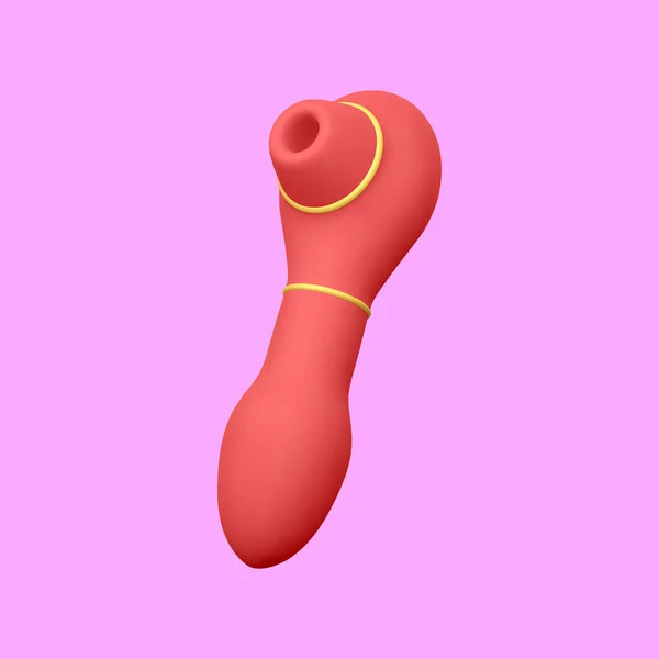Realistisk Klitorisk Stimulator Isolerad Ljus Bakgrund Sexshop Banner Med Sexleksaker — Stock vektor