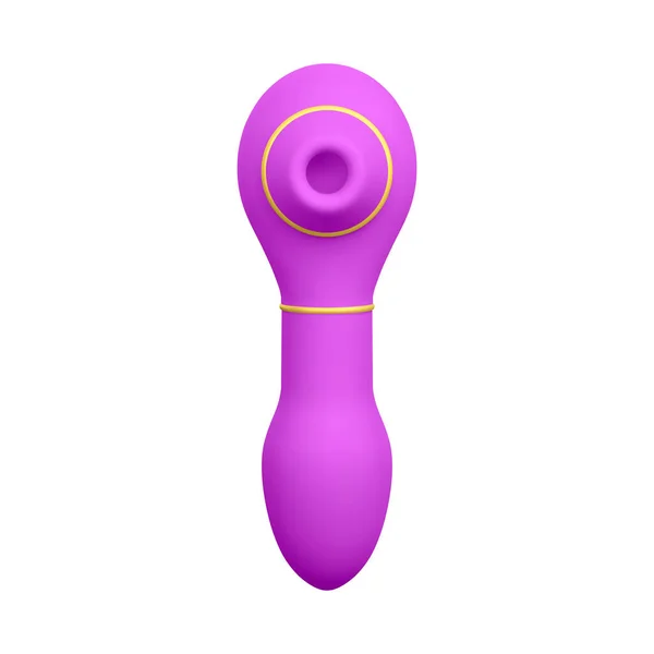 Realistischer Klitorisstimulator Isoliert Auf Weißem Hintergrund Banner Mit Sexspielzeug Für — Stockvektor