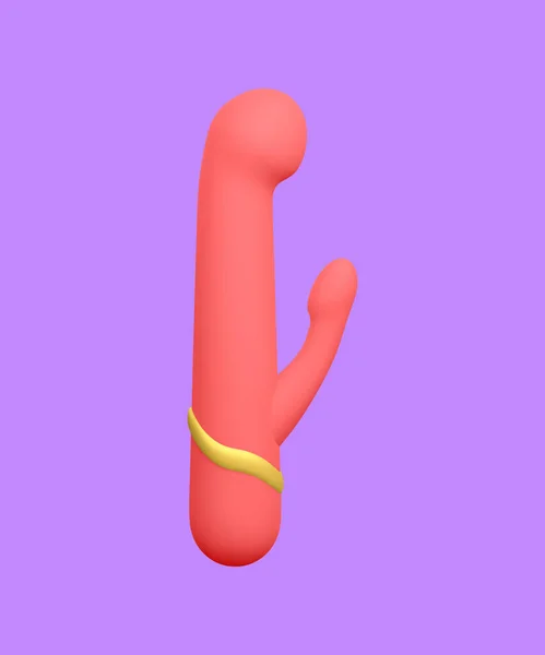 Realistic Double Headed Dildo Vibrator Isolated Light Background Sex Toy — 스톡 벡터