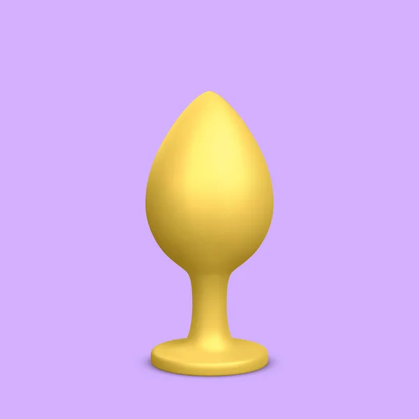 Realistic Butt Plug Isolated Light Background Sex Toys Ass Vector — стоковый вектор