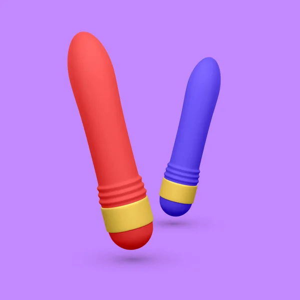 Realistische Dildos Vibrator Isoliert Auf Hellem Hintergrund Sexspielzeug Für Sexshop — Stockvektor