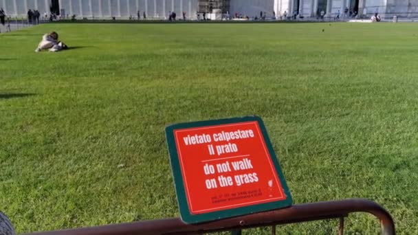 Піза Італія Травня 2023 Року Відео Про Знак Заявлено Заборона — стокове відео