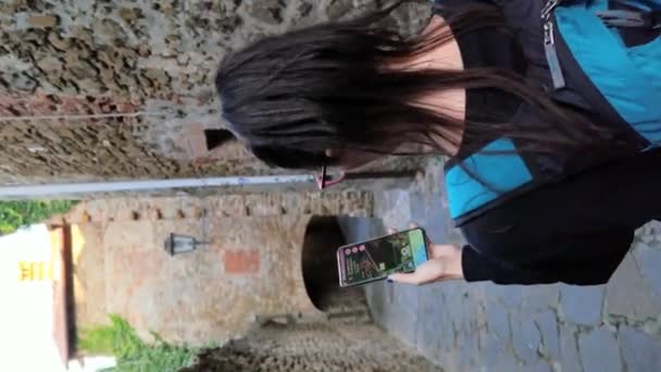 Castiglione Pescaia Italie Juin 2023 Vidéo Verticale Touriste Oriente Dans — Video