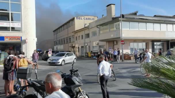 Viareggio Juillet 2023 Reprise Incendie Avec Beaucoup Fumée Dans Une — Video