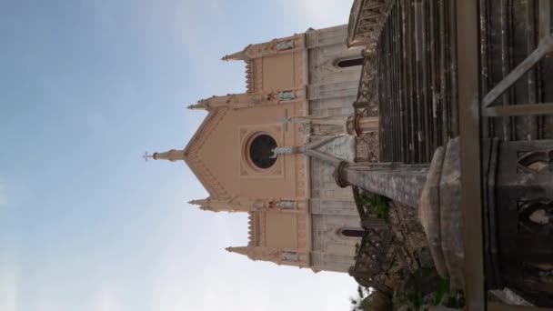 Vídeo Vertical Fachada Frontal Famoso Templo São Francisco Assis Gaeta — Vídeo de Stock