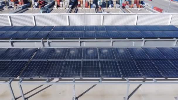 Savona Itálie Srpna 2023 Letecký Pohled Rozlohu Solárních Panelů Instalovaných — Stock video
