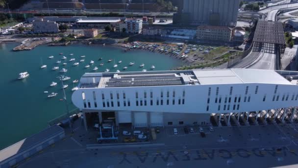 Savona Talya Ağustos 2023 Konteynır Ithalatı Ihracatı Için Liman Merkezinin — Stok video