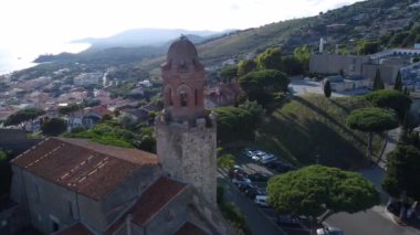 Castiglione della Pescaia Kilisesi 'nin panoramik hava manzarası.