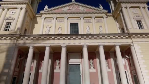 Vista Frontal Baixo Para Cima Basílica San Maurizio Cidade Imperia — Vídeo de Stock