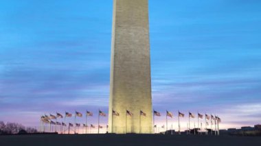 Washington, DC 'deki Washington Anıtı' nda güzel bir gün doğumu gerçekleşiyor. Yüksek kalite 4k video. 