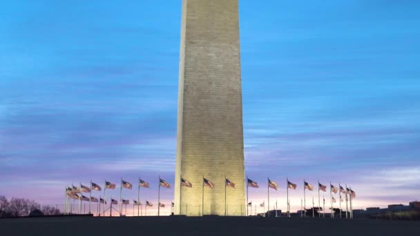 Krásný Východ Slunce Odehrává Washingtonově Památníku Washingtonu Vysoce Kvalitní Video — Stock video