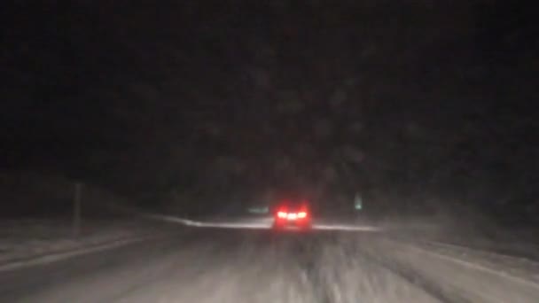 Jízda Sněhové Bouři Dálnici 384 Boltonu Connecticut Autem Před — Stock video