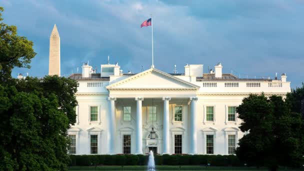 Белый Дом Красивой Весенней Ночью Вашингтоне Округ Колумбия Удар Воздуха — стоковое видео